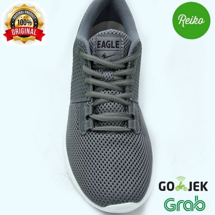 Sepatu Olahraga Eagle "Skywalker" Running / Lari 100% Original - Grey Putih, 37