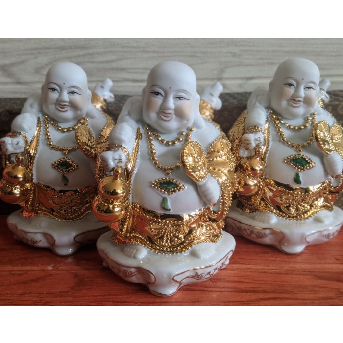 Pajangan Patung Budha Dewa Tertawa Happy Buddha Keramik