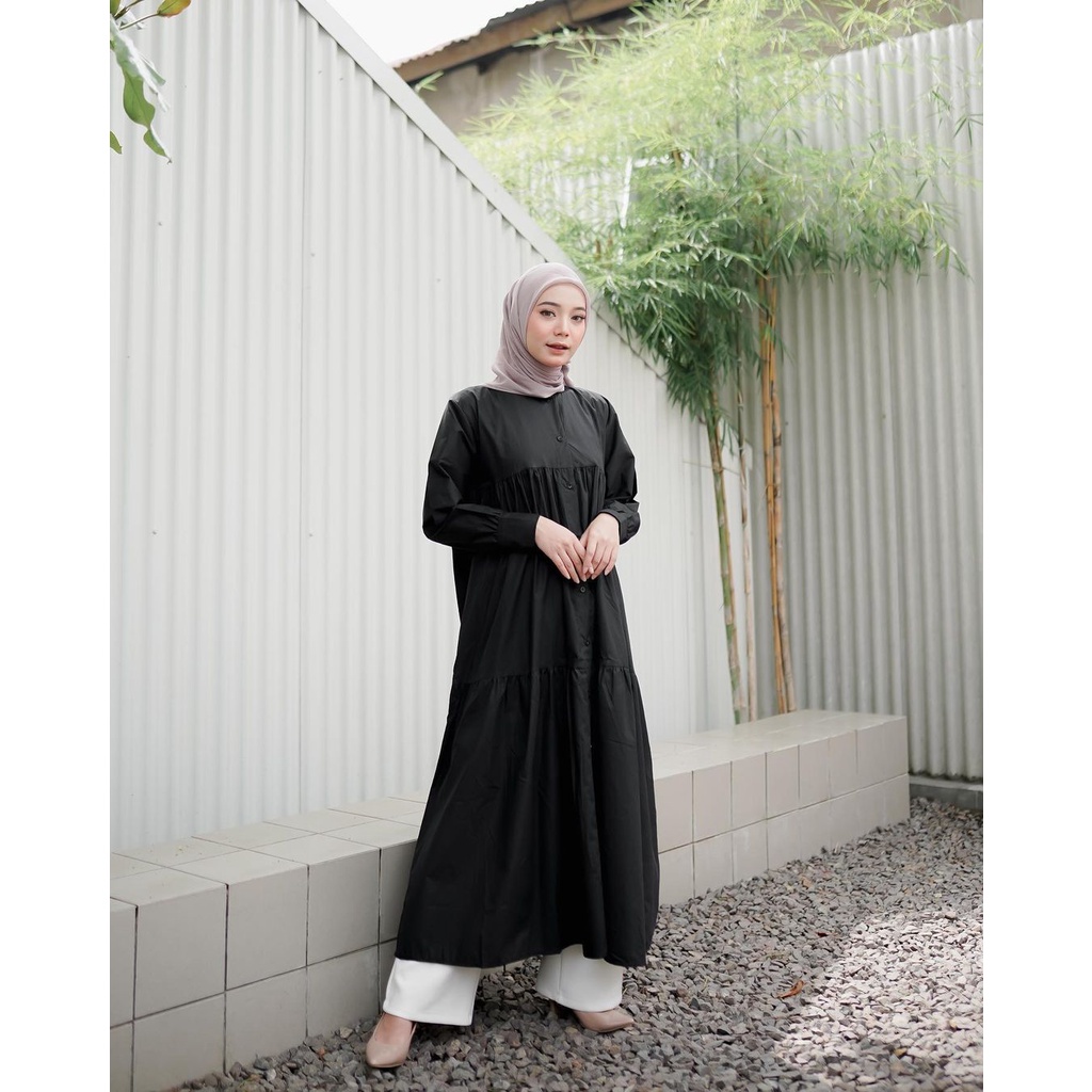 100% REALPICT viana dress wanita dewasa terbaru kekinian_hits // harga promo bahan katun poplin fit to XL (7)