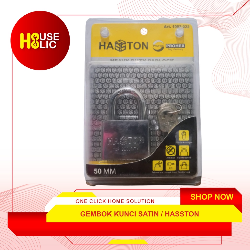 Gembok Kunci Komputer 50mm / Gembok Safety Padlock Hasston 1092-022