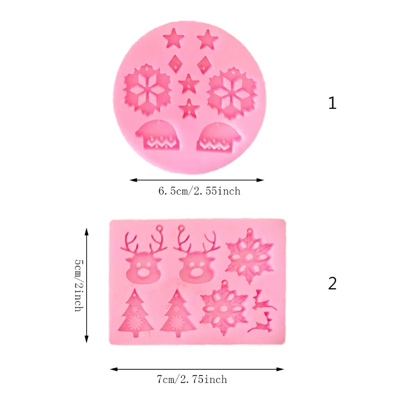 SiyCetakan Resin Bentuk Pohon Natalsnowflake Bahan Silikon Untuk Liontin Kalunganting