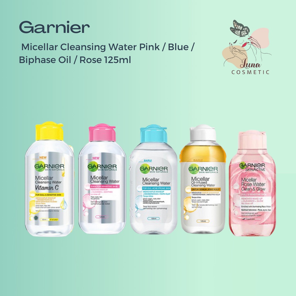 GARNIER Micellar Cleansing Water Pink / Blue / Biphase Oil / Rose 125ml