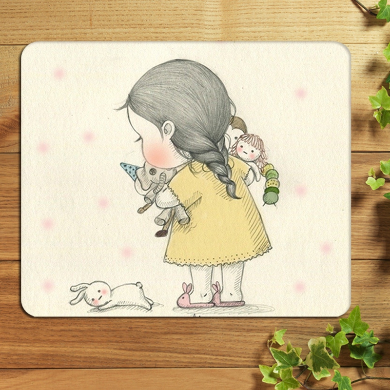 Segar Ilustrasi Sastra Mouse Pad Penebalan Kreatif Lucu Kartun