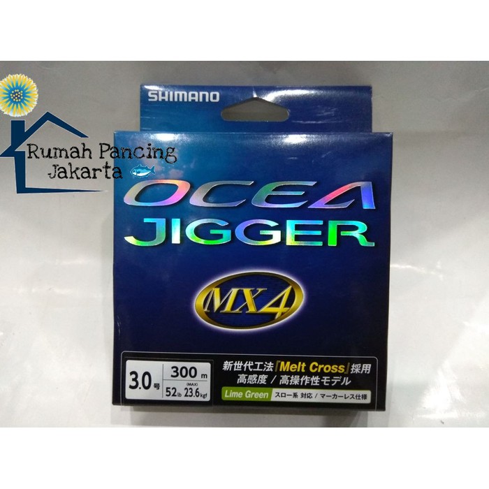 Senar Pe Shimano Ocea Jigger MX4 300m Pe.3.0 52Lbs