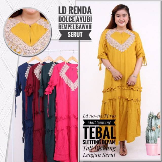 Gamis renda dolce ayubi rempel bawah