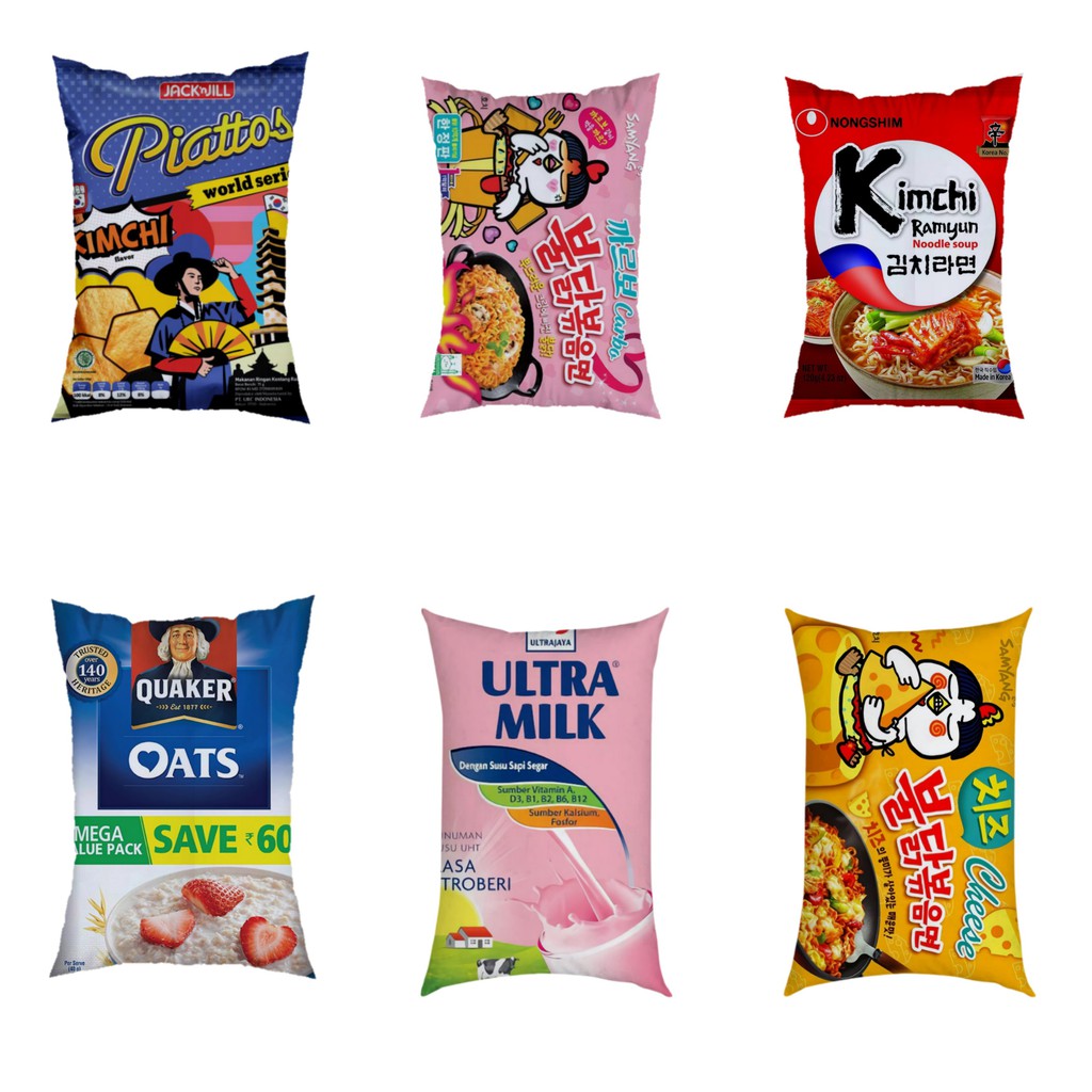 BANTAL SNACK  LUCU 2 SISI, UK 40X30 DAN 30X48 BANTAL SOFA LUCU