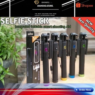 Tongsis Kabel Lipat Black Monopod Selfie Stick Camera Full Black