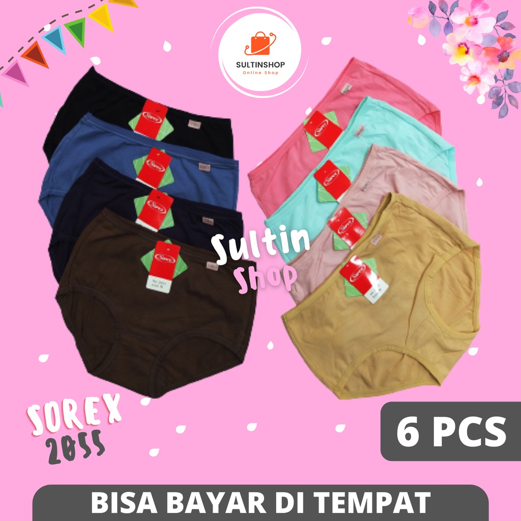 Celana Dalam Wanita Merk Sorek / Sorex Cd Basic Maxi Katun Mix Stretch 2055 Ukuran M L XL XXL XXXL /