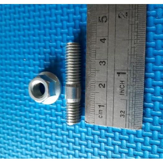 Baut Tanam Gear Honda Putih + Mur Bibir ukuran m8 kunci 12