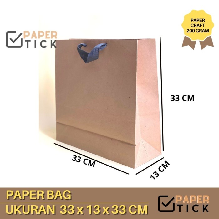 

NEW 33x13x33 CM Paper Bag Kantong Kertas Goodie Bag Packaging Tas Kertas