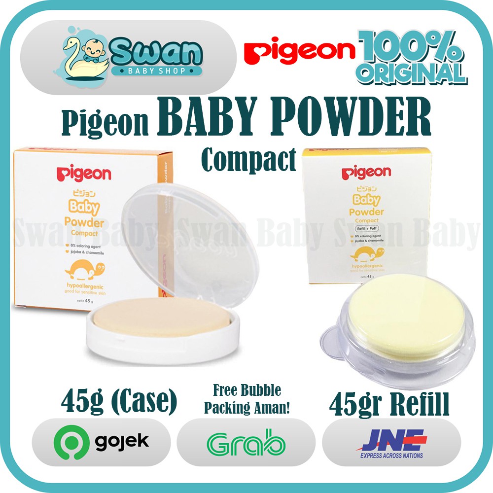 Pigeon Baby Powder Cake / Bedak Bayi Padat Chamomile [Dengan Case / REFILL]