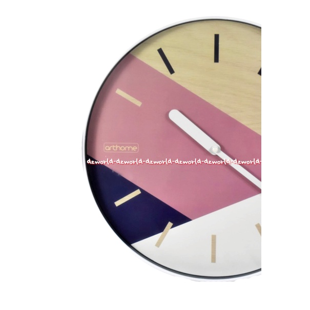 Arthome Wall Clock Triangle Colorfull 35cm Jam Dinding Bulat Pink Art Home Wals Clocks Color Full Pink Gold