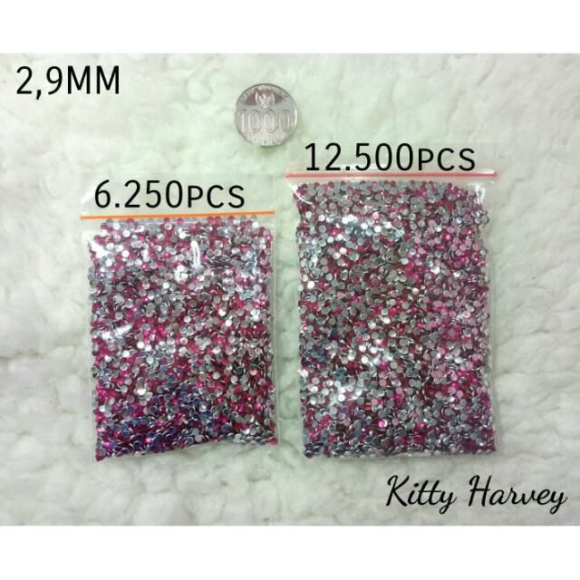 Rhinestone | Gemstone 2,9mm | Pack sedang &amp; Besar