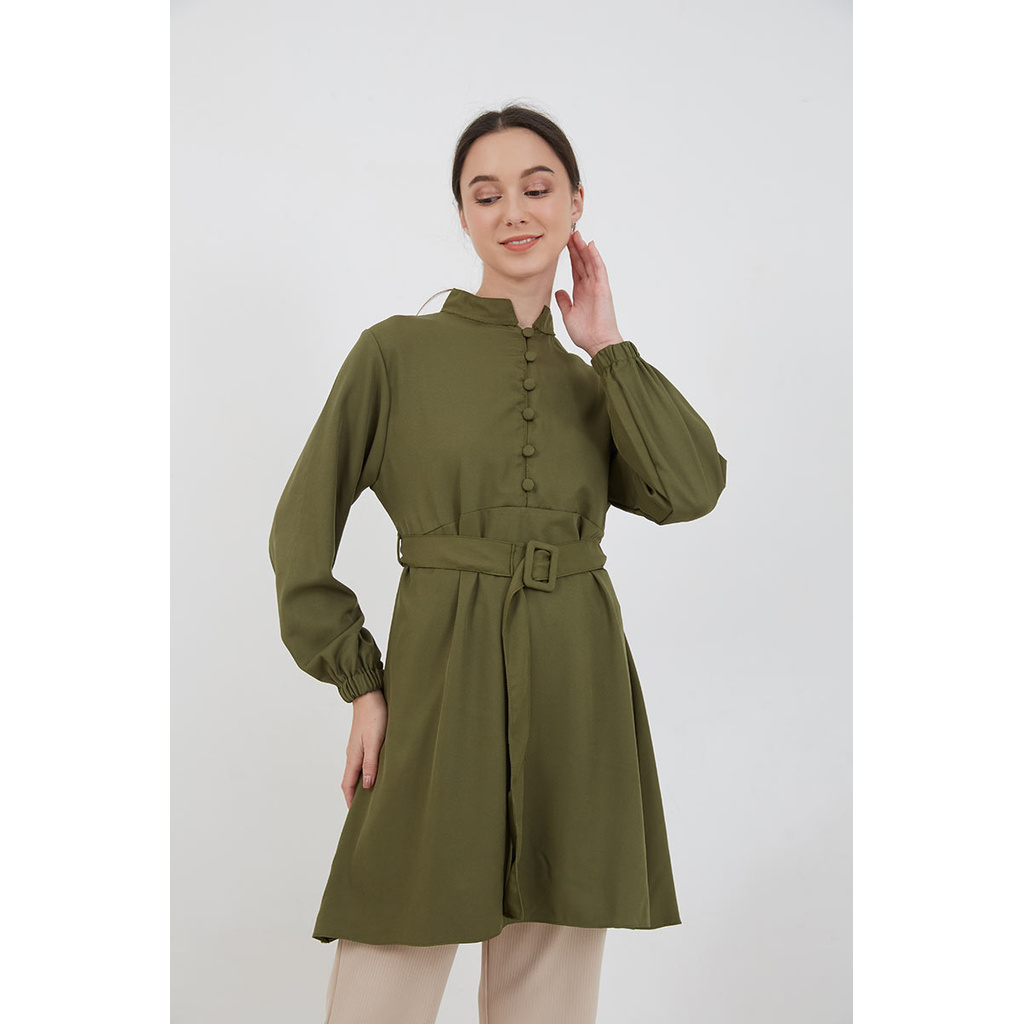 Berrybenka - Atasan Blouse Wanita Sofia Mutia Tied Blouse-5