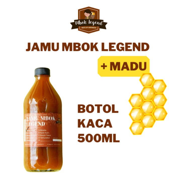 

Jamu Mbok Legend + MADU Botol Kaca 500 ml - Beras kencur (BERKUALITAS)