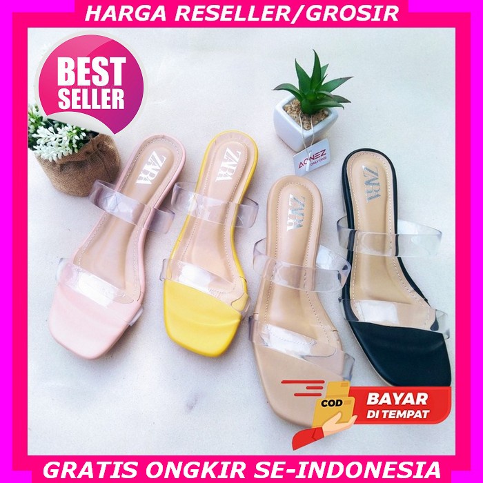 Heels Kaca Jelly Transparant Kombinasi Karet Cinderella Yr 39 Sendal Haihils Hak Tahu Tinggi Kaca Wa