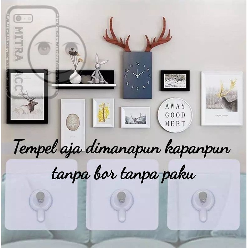 Gantungan Hook PAKU Tempel Serbaguna / Perekat Dinding Tanpa Bor Paku