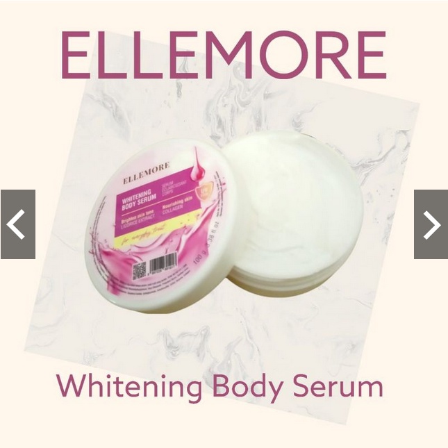 Ellemore Whitening Lotion, Brightening Shower Body Wash, Whitening Cream Bleaching, Body serum whitening dan Body Scrub