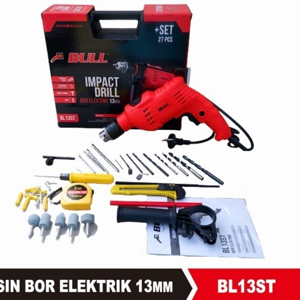 WM Mesin bor impact BULL BL13ST 13mm set beton Bull