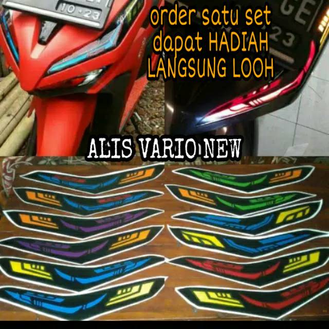 STIKER LAMPU LENGKAP MATA + ALIS + STOPLAMP ± LCD SPEEDOMETER  VARIO NEW 2018 DAN 2019