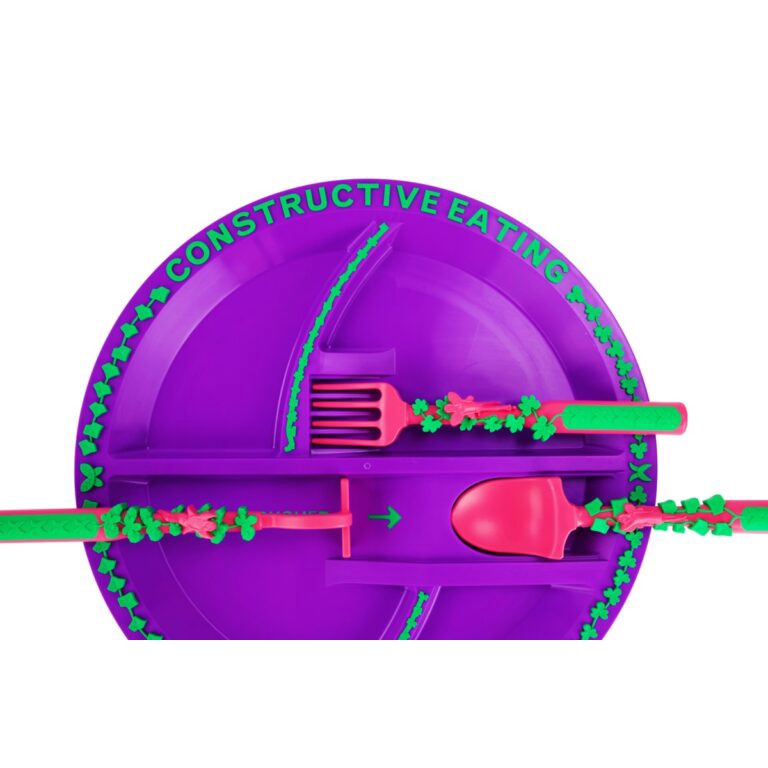 Constructive Eating - Garden Fairy Pusher, Alat latihan makan bentuk pendorong sambil bermain tipe peri taman pendamping sendok garpu made in USA - Therapy Tools