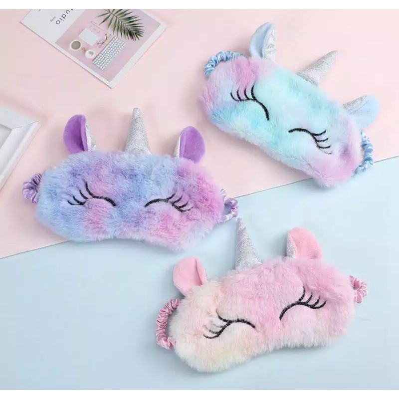 Sleep Mask Sleepmask Masker Penutup Mata Tidur Unicorn Anak