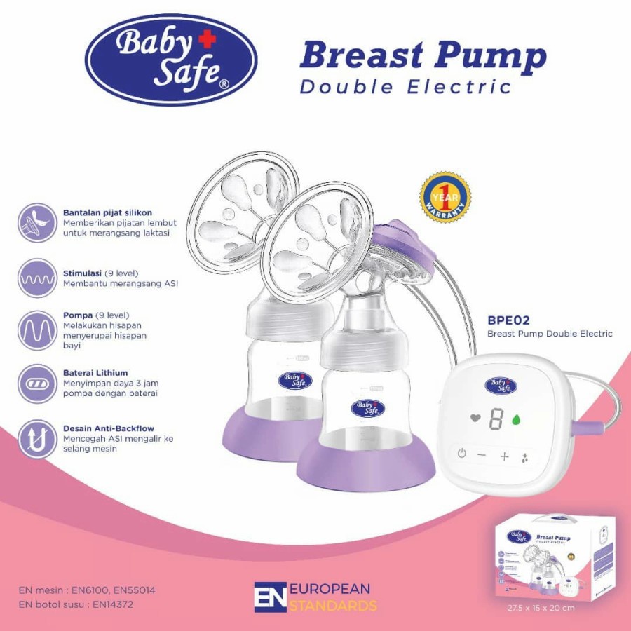 Baby Safe Electric BreastPump DOUBLE Pompa Asi Elektrik BPE02