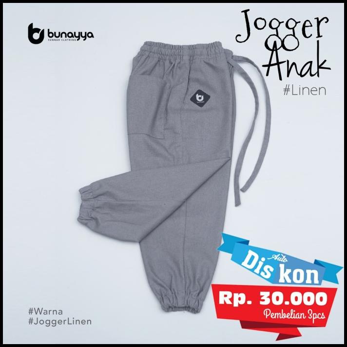 Sirwal Jogger Anak Bunayya Sunnah Clothing Linen Jogger Bunayya Anak