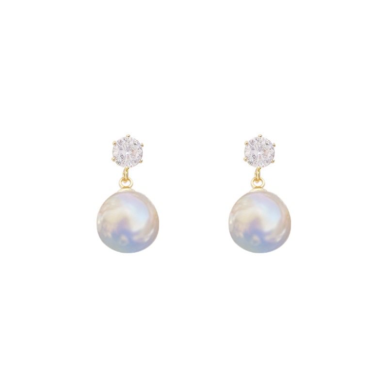 Anting S925 Silver Needle 14K Gold Electroplating Hias Mutiara Mermaid Untuk Hadiah