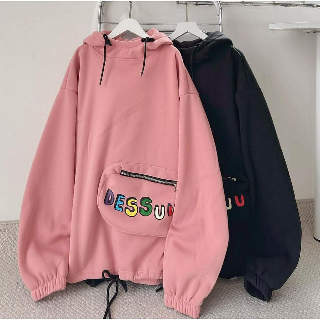 DESU SWEATER HOODIE POCKET WANITA OVERSIZE - SWEATER WANITA OVERSIZE