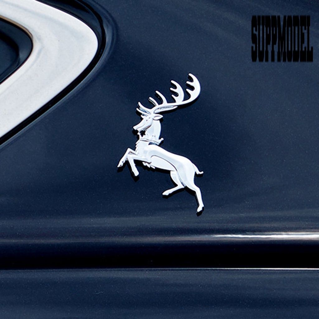Stiker Emblem 3D Bentuk Rusa Tahan Karat Untuk Dekorasi Body Mobil