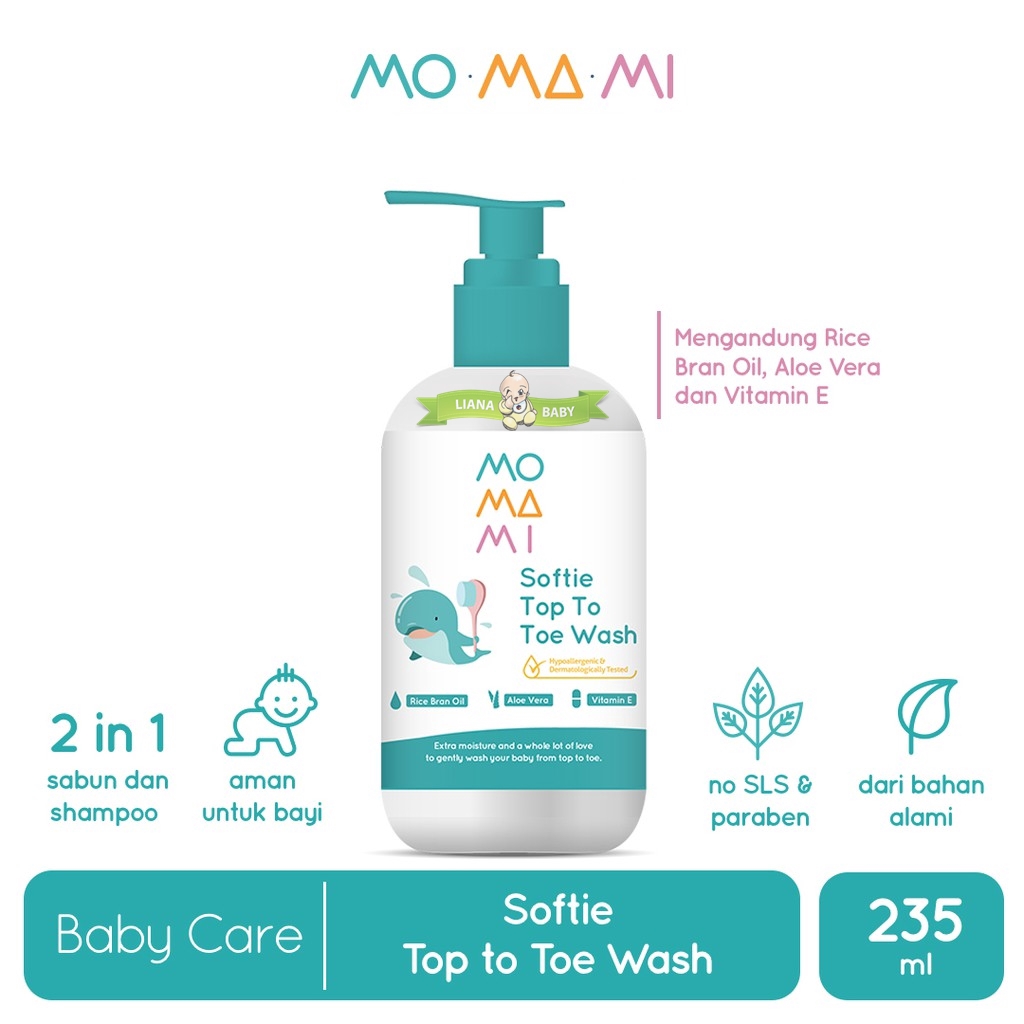 PERA485 SABUN MANDI MOMAMI SOFTIE TOP TO TOE WASH 235 ML