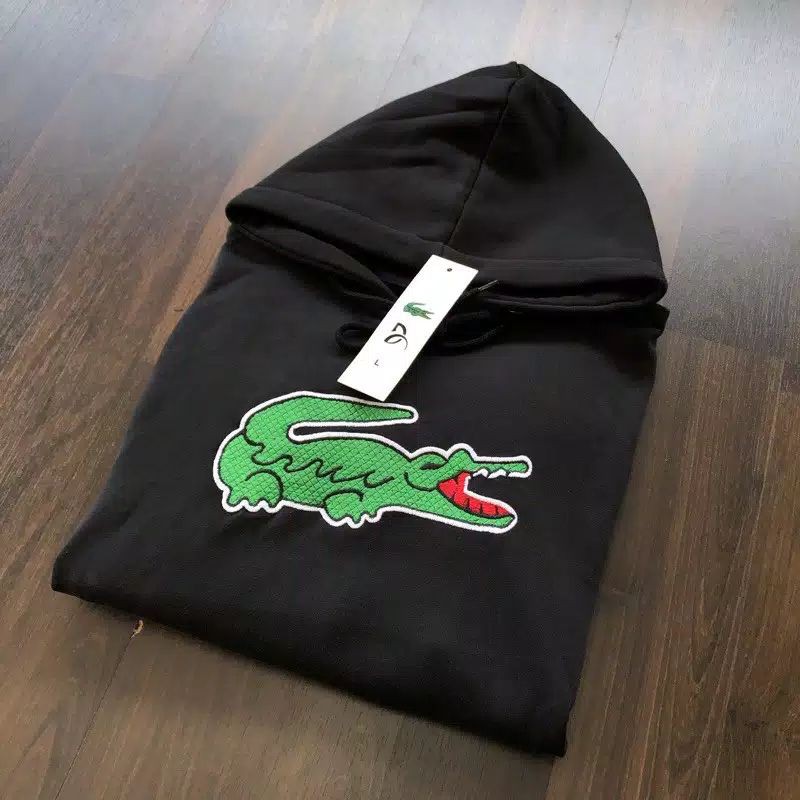 JAKET HOODI LACOSTE LOGO TERBARU