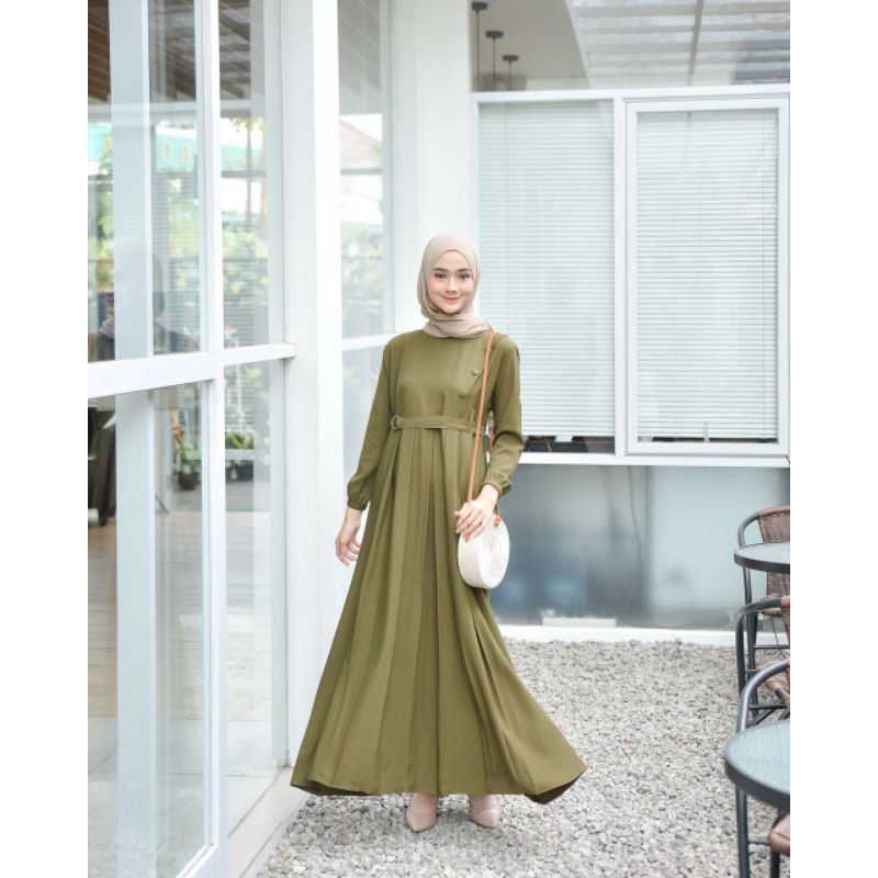 GAMIS LEBARAN WANITA MURAH/MAHYA DRESS ORI SYIRAASWARDROBE/DRESS ITY CREPE/DRESS PEREMPUAN