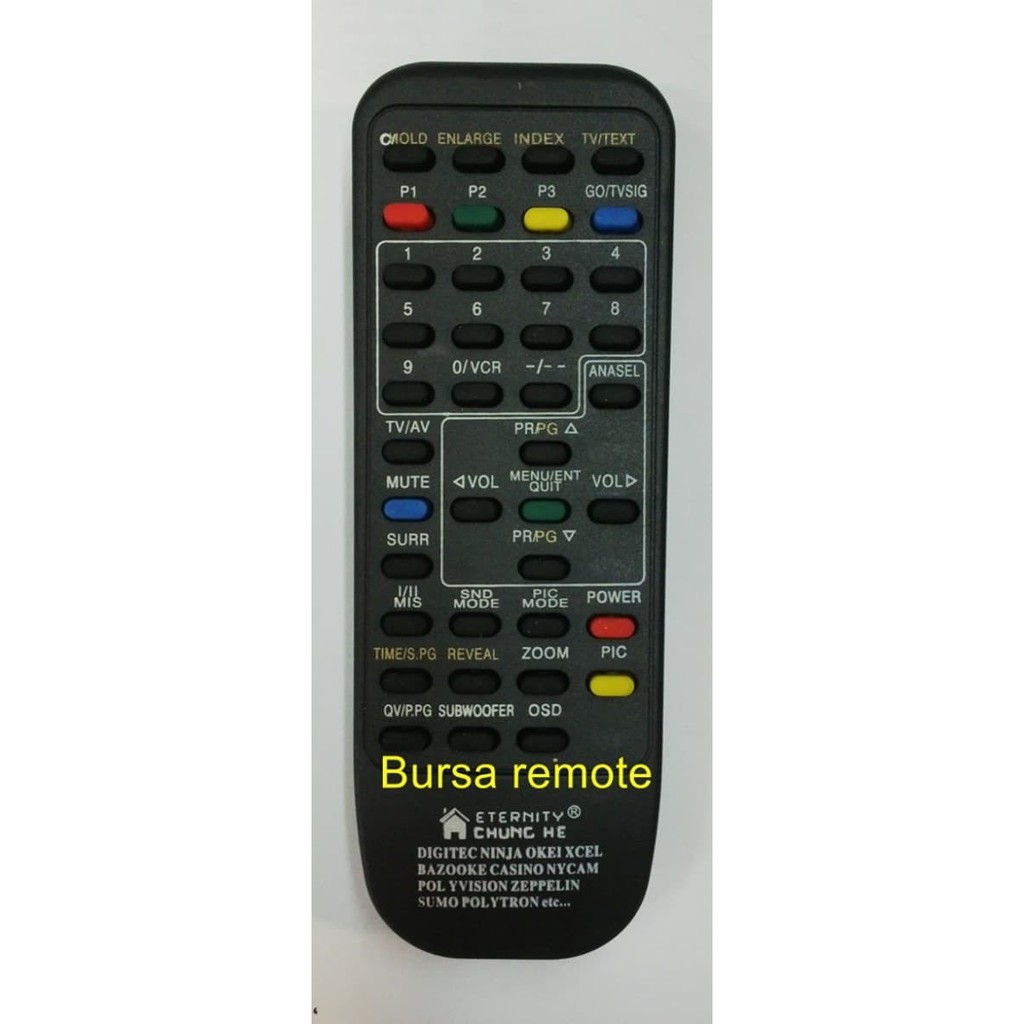 Remot Remote Tv Tabung Polytron Minimax Digitec tanpa dus langsung pakai