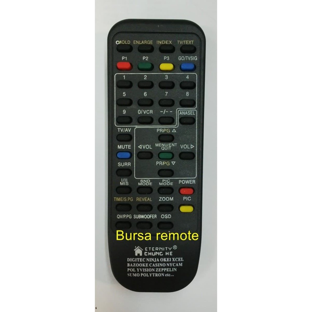 Remot Remote Tv Tabung Polytron Minimax Digitec tanpa dus langsung pakai