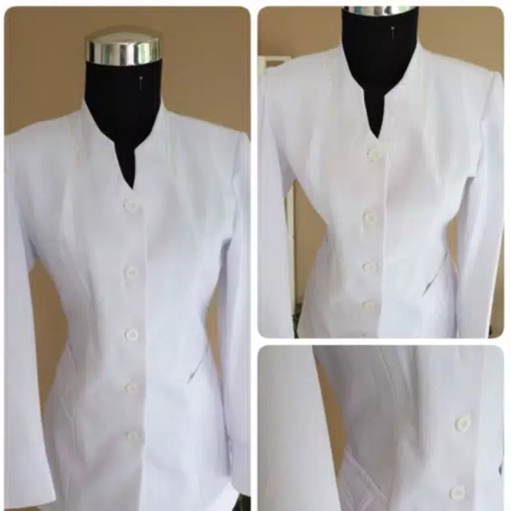 Setelan Blazer Dan Rok Putih Wanita Formal