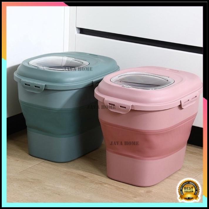 Dispenser Beras 12Kg 25Kg Rice Box Tempat Penyimpanan Otomatis Wadah