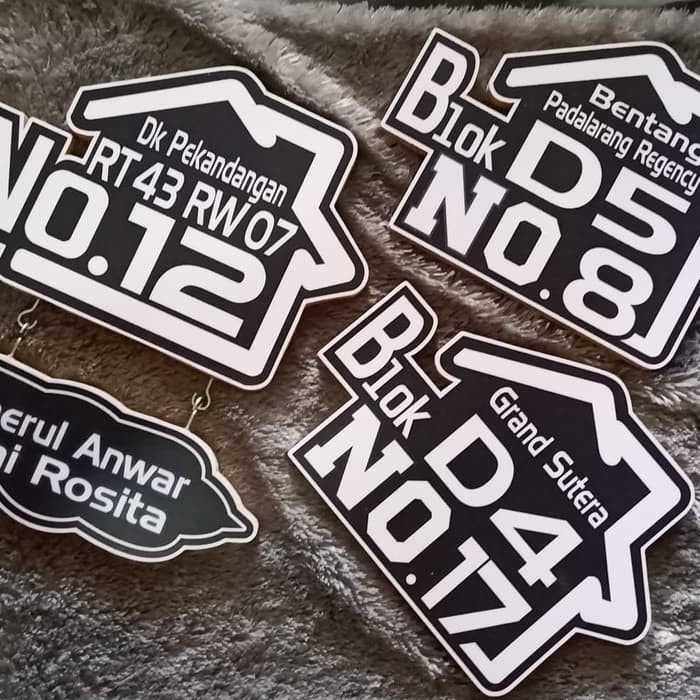 Unik nomor rumah shabby chic Terlaris