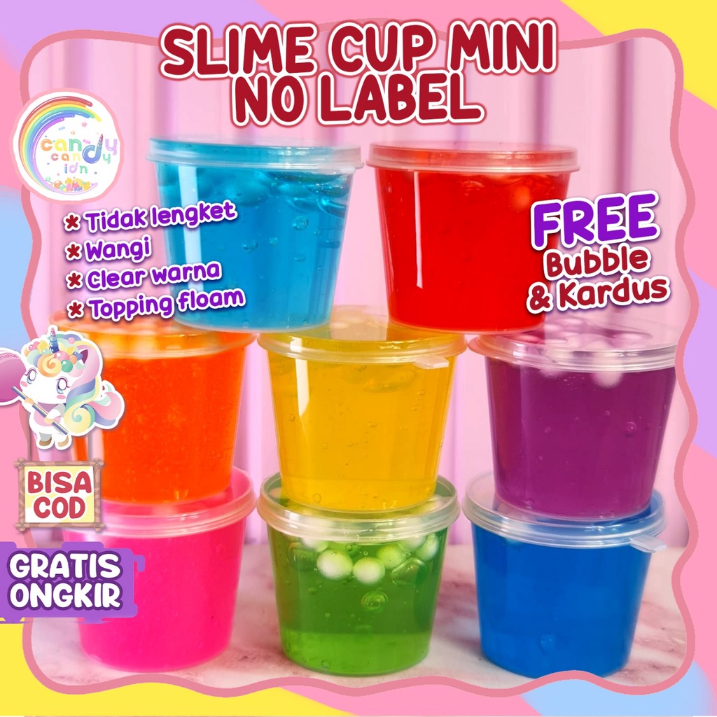 slime mini cup no label by candy tersedia harga grosir