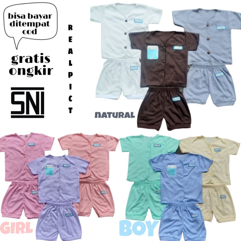 Stelan Baju Pendek dan celana Baby Cute Per 3 stel SNI promo 9.9