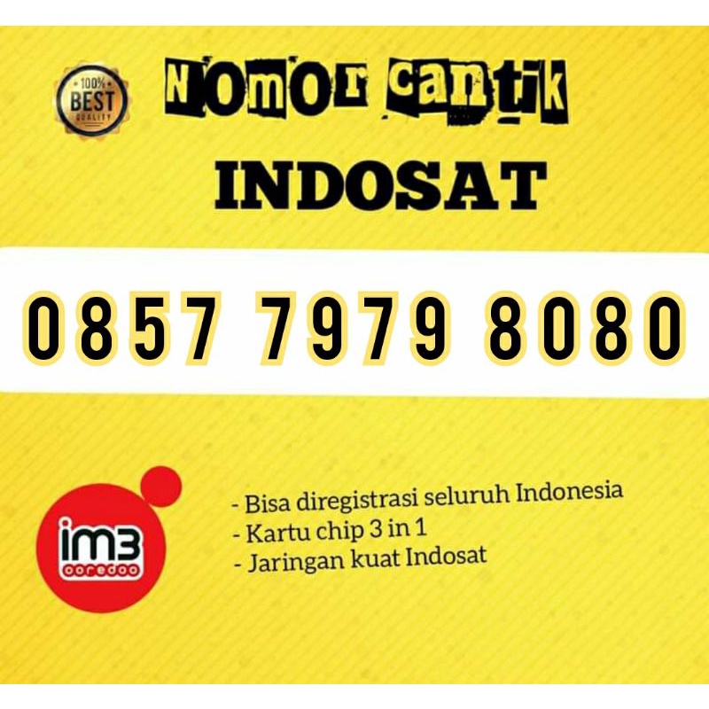 nomor cantik indosat kartu perdana angka ABAB CDCD naik rapi 0857 7979 8080