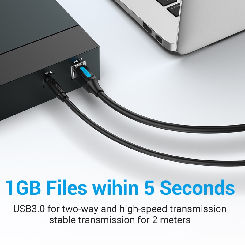 Vention Kabel Interface Usb 3.0 A Ke Usb 3.0 B Male Ke Male Kecepatan Tinggi 5gbps Untuk Case Hdd / Kamera Digital