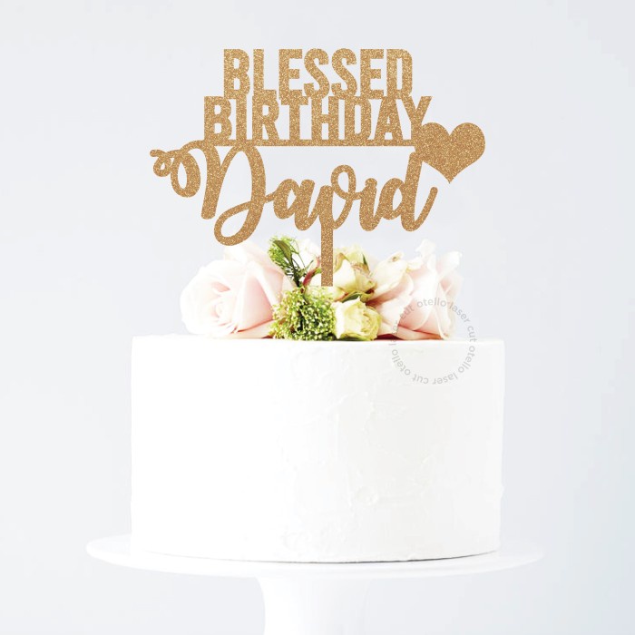 Custom Cake Topper Acrylic Blessed Birthday Hiasan Tancapan Akrilik