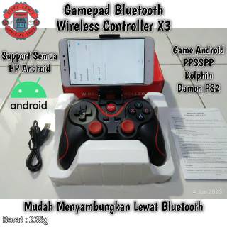 Gamepad Bluetooth Controller X3 + Holder Smartphone