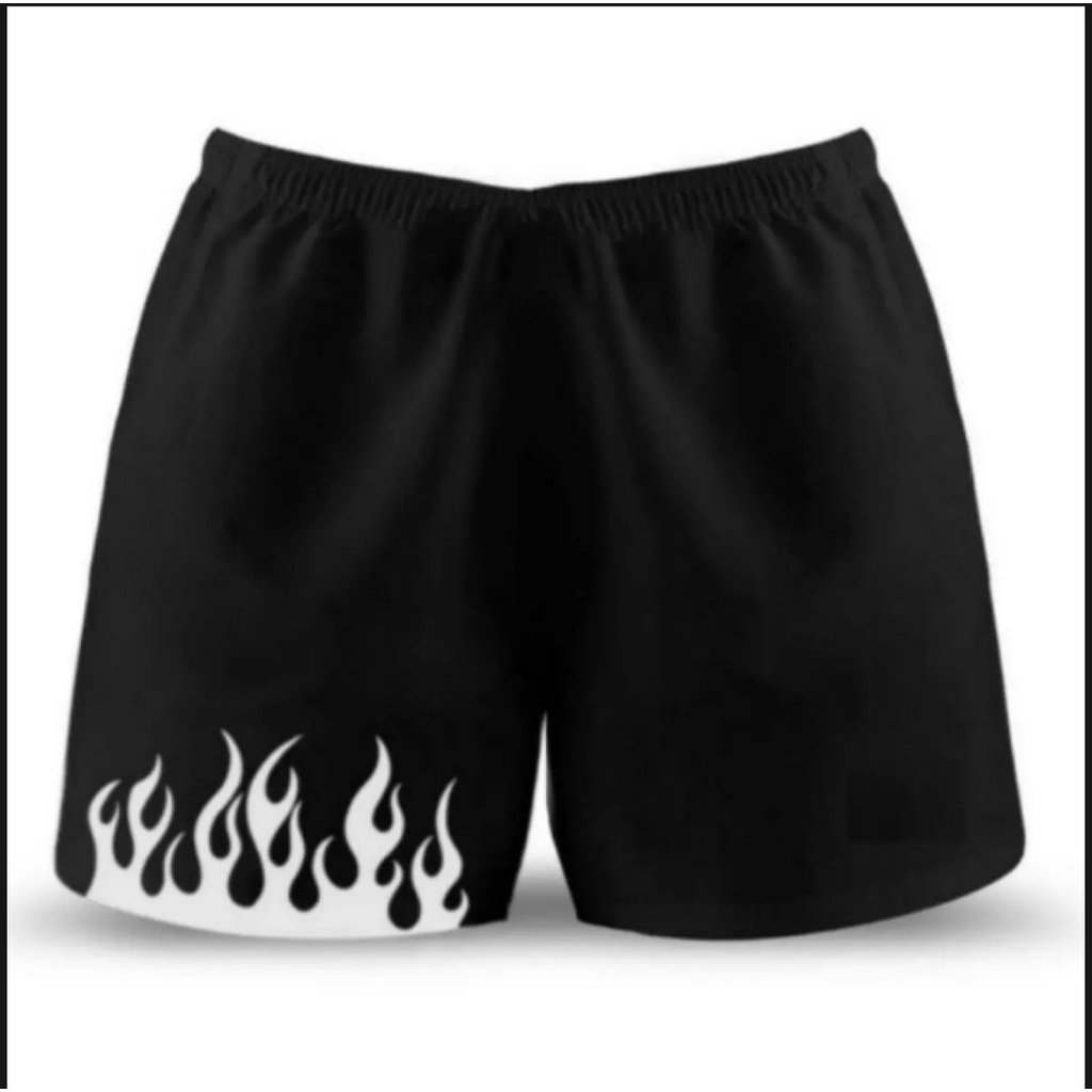 celana boxer/celana jersy motif api/celana pendek