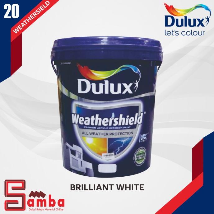 DULUX WEATHERSHIELD BRILLIANT WHITE 20 LTR / CAT TEMBOK EXTERIOR