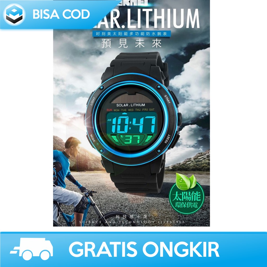 JAM TANGAN PRIA SOLAR CHARGE ORIGINAL SKMEI DG1096 - JAM TANGAN COWOK DIGITAL TENAGA SURYA MURAH