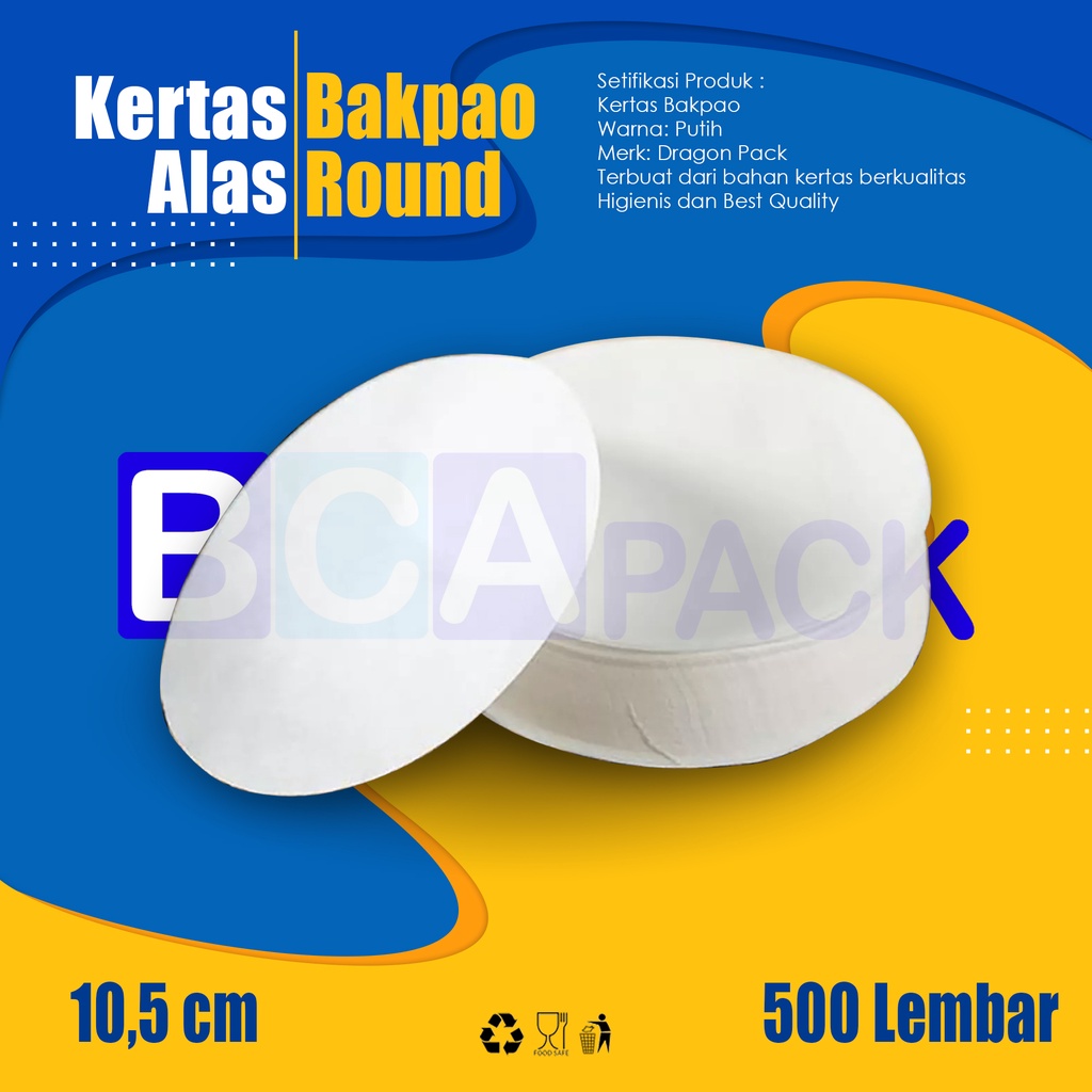 

Kertas Alas Bakpao Round 10,5cm - Paper Bakpau 10,5 cm - isi 500 pcs