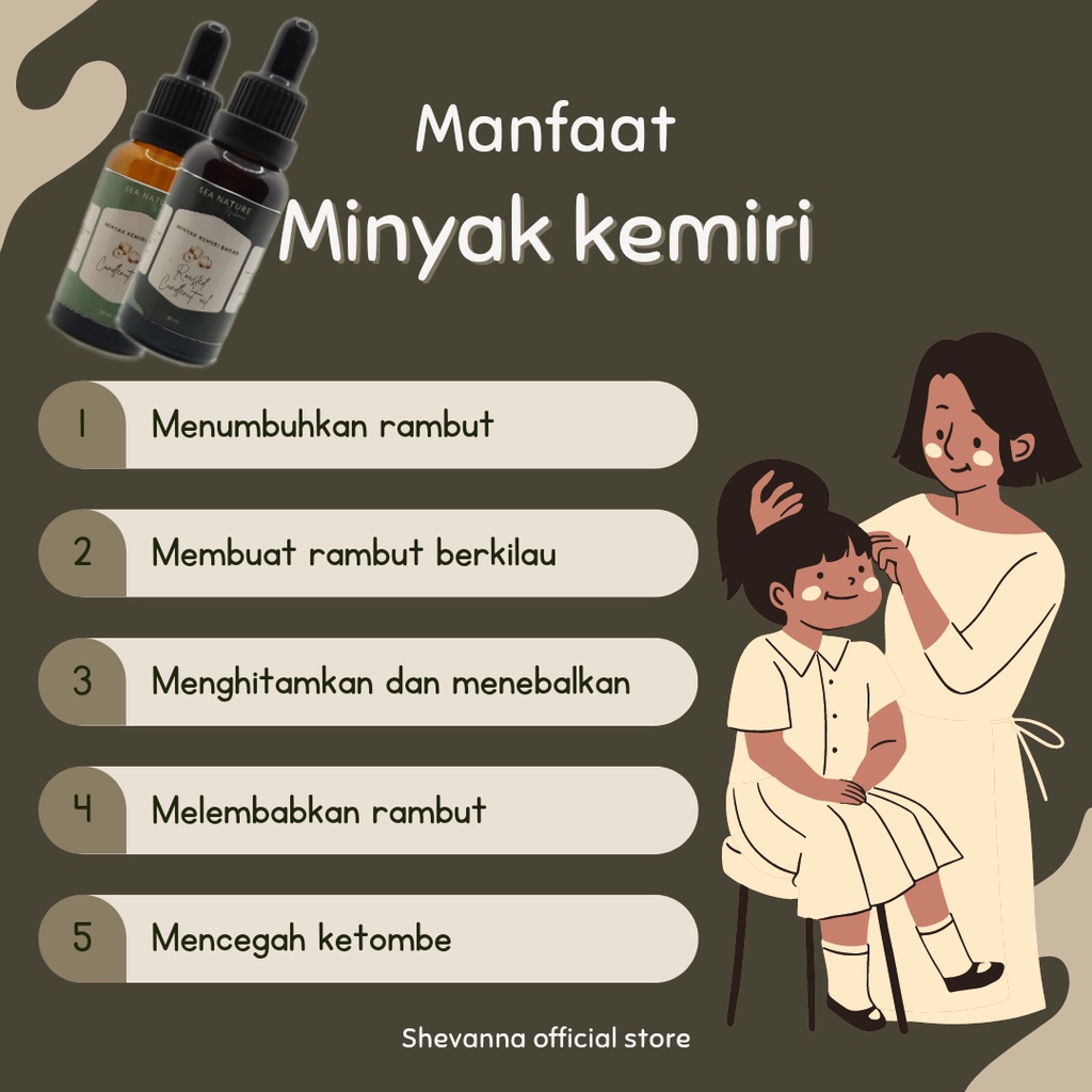 Minyak Kemiri asli | Minyak Kemiri bakar | Penumbuh Rambut | Penghitam Rambut | Penyubur Rambut | Treatment Rambut Sea Nature